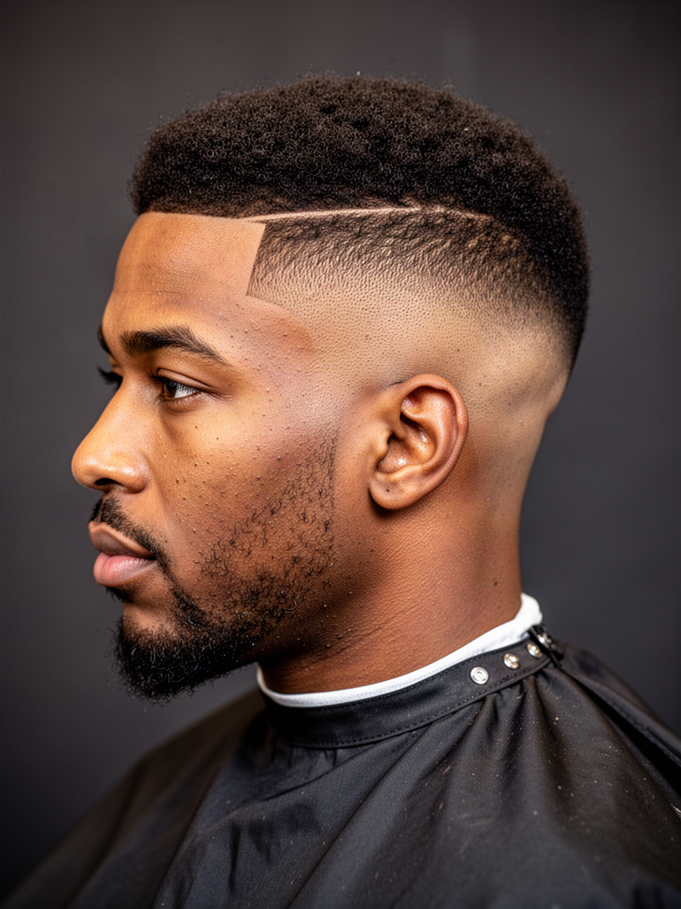 Clean low skin fade haircut with a crisp natural hairline